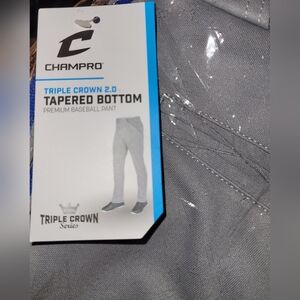 NWT'S CHAMPRO BASEBALL PANTS 2X Gray W/ Royal Stripe